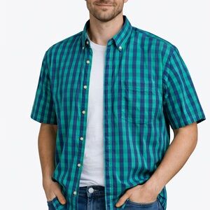 Duluth Trading Co Blue and Black Striped Men's Shirt